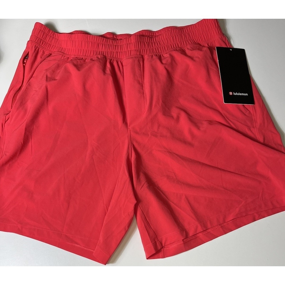LULULEMON SPYR Red Channel Cross Swim Short 7" Lined Men's Large